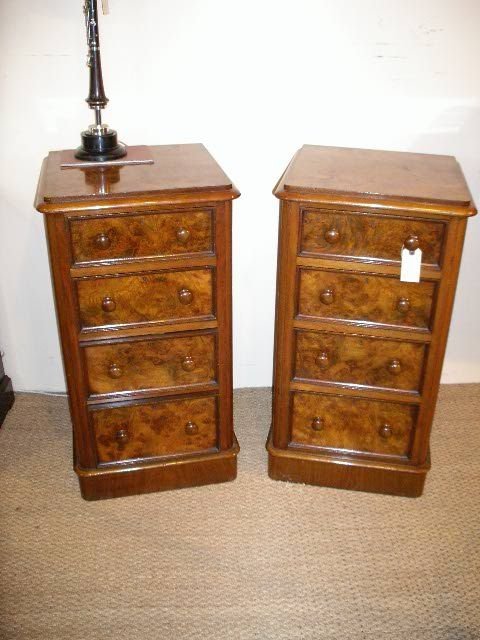 Pair of Walnut Bedside Cabinets