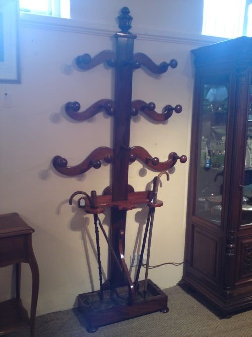 Mahogany Hat and Stick Stand