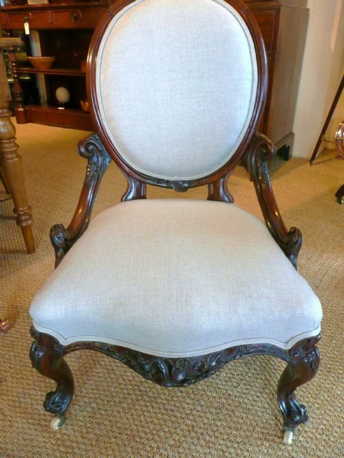 Rosewood Upholstered Chair. C1880