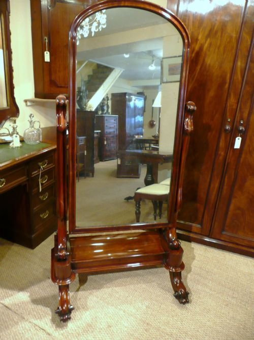 Cheval Mirror Mahogany  C1860