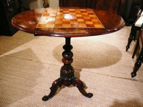 Walnut Chess Table C 1870