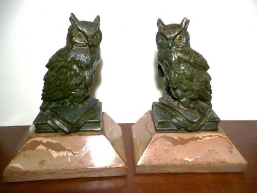 Spelter Owl Bookends C1930