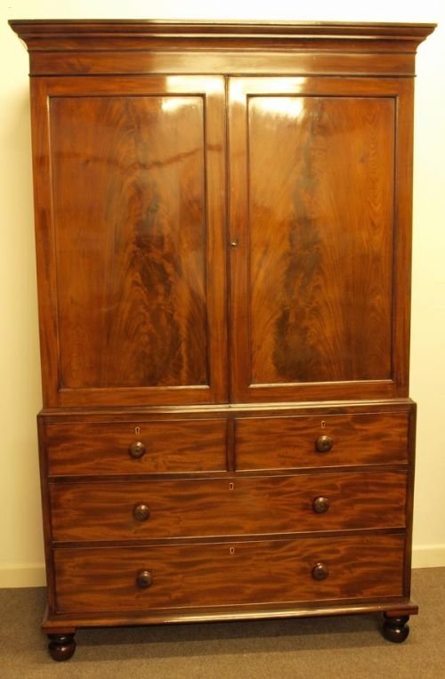 Mahogany Linen Press C1830