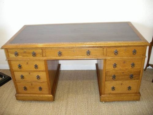 Large Oak Pedestal Desk