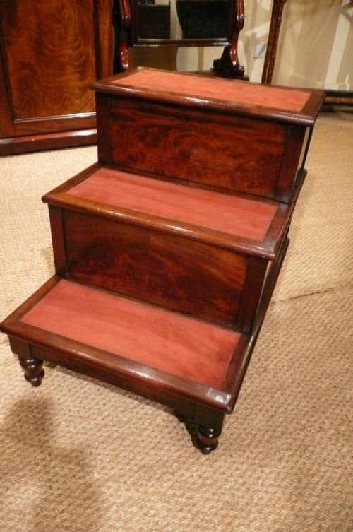 Mahogany Library Steps C1830