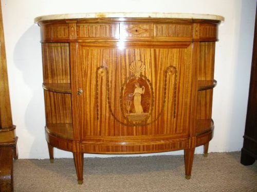 Satinwood Bowfronted Side Cabinet