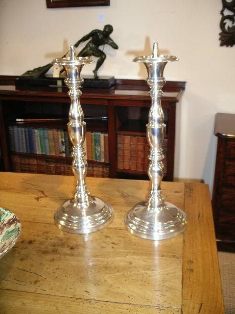 Pair of Plated Candlesticks