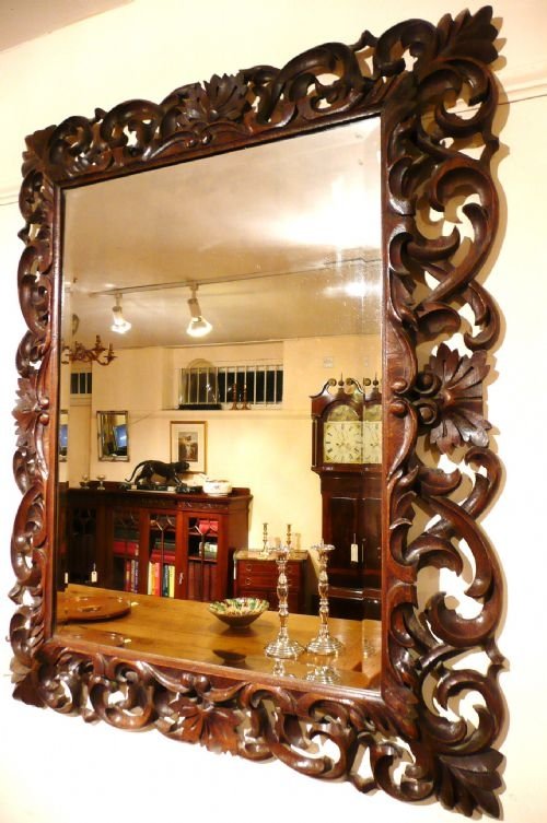 Mirror Overmantle Oak