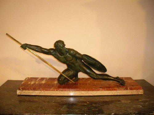 Art Deco Bronze Warrior