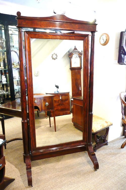 Cheval Mirror Mahogany C1880