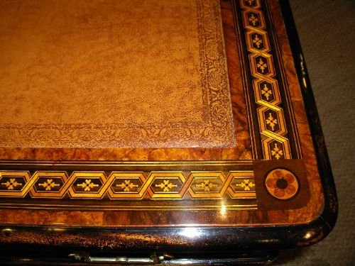 fig 1. BURR WALNUT PEDESTAL DESK