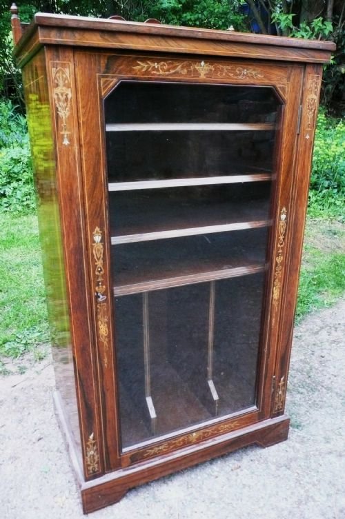 Music Cabinet Inlaid Rosewood  C 1910