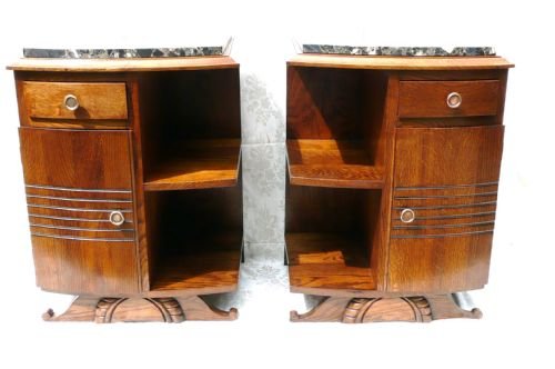Bedside Cabinets Art Deco Pair