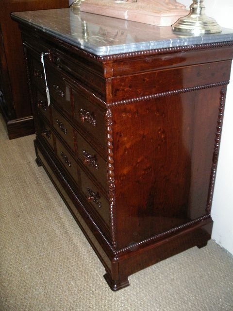 fig 1. FRENCH MARBLE TOPPED CHEST OF DRAWERS