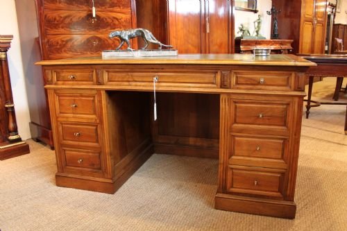 Walnut Pedestal Writing Desk