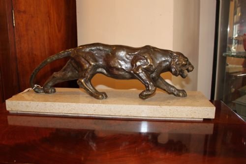 Art Deco Spelter Big Cat