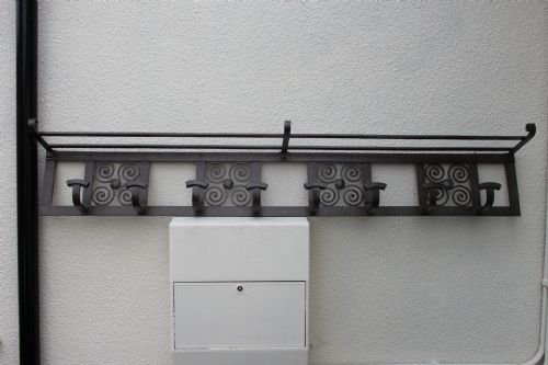 Art Deco Wrought Iron Coat and Hat Stand