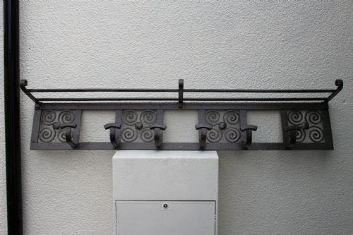 Art Deco Wrought Iron Coat / Hat Rack