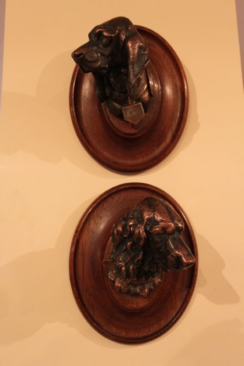 Pair of Copper Plated Model of  Dogs Heads