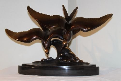Art Deco Bronze Model of 2 Sea Birds