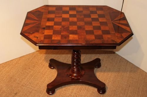 Yew Wood Chess Table