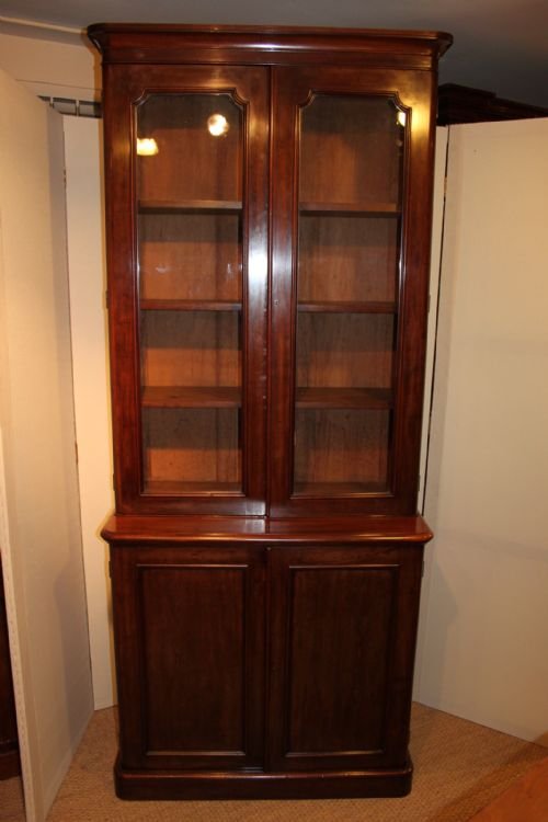 Victorian Mahogany 2 Part Bookcase