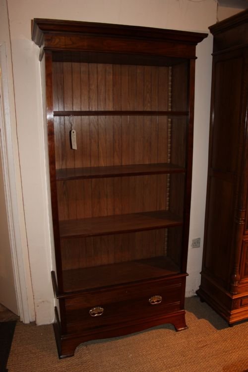 Late 19th Century Walnut Open Bookcase