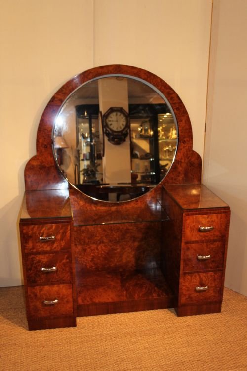 Art Deco Burr Walnut Dressing Table