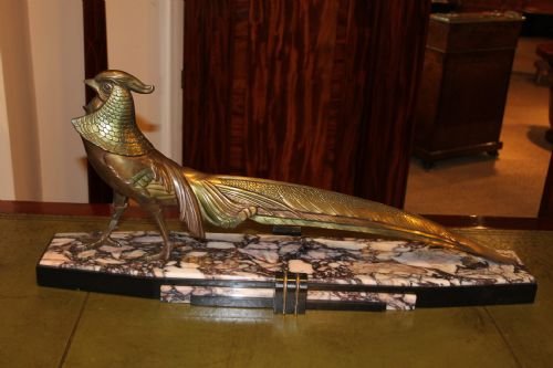 Spelter Art Deco Model of a Golden Pheasant