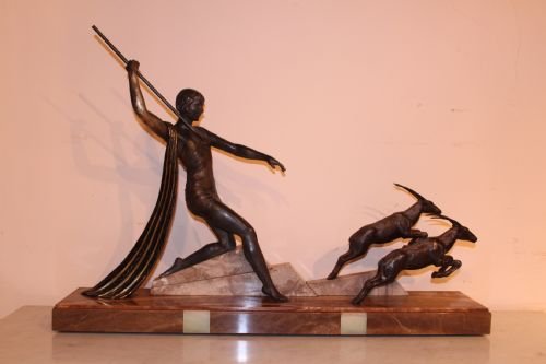 Art Deco Spelter Model Diana the Huntress