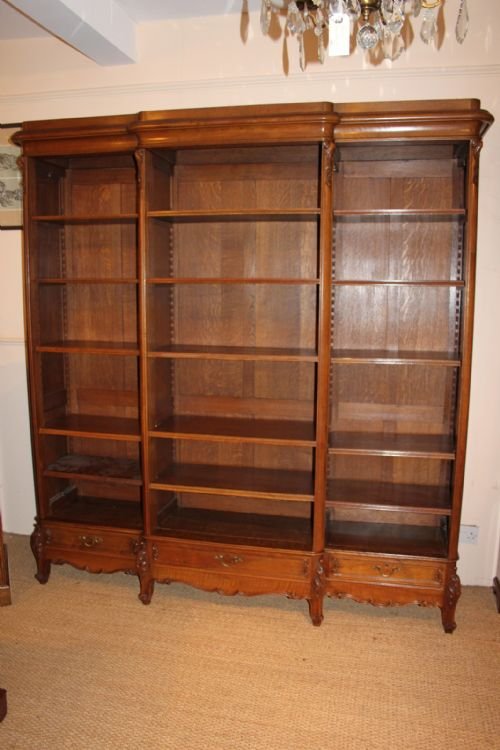 Large Breakfront Library Bookcase