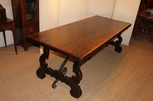 Large Spanish Oak Refectory Table