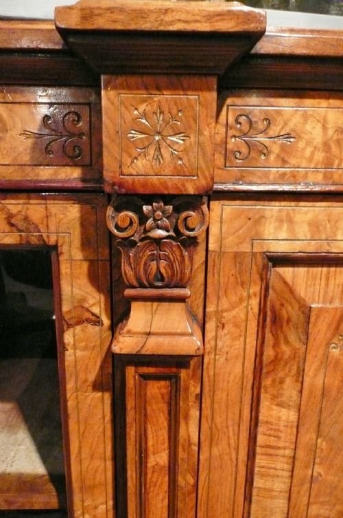 fig 1. SIDEBOARD. WALNUT DISPLAY CABINET C1880