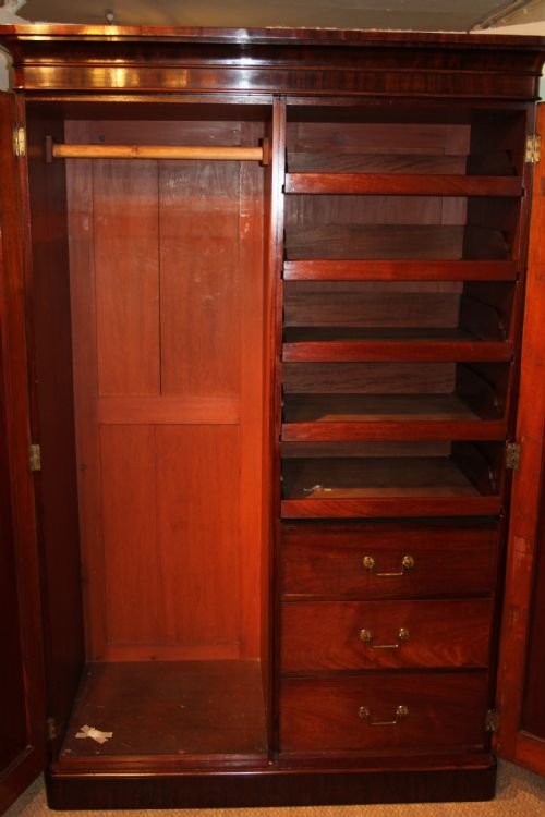 fig 1. VICTORIAN MAHOGANY 2 DOOR WARDROBE 
