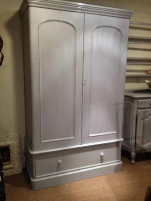 Painted Pine Antique Wardrobe  C1870