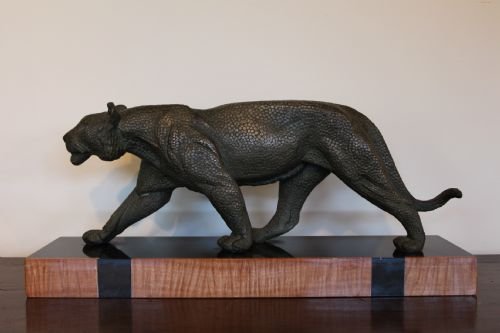 Art Deco Spelter Lioness