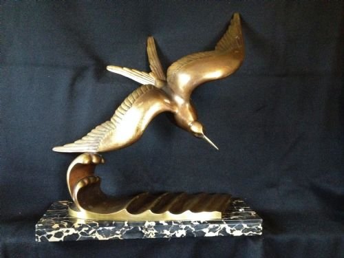 Art Deco Bronze of a Seabird by "Benetti"