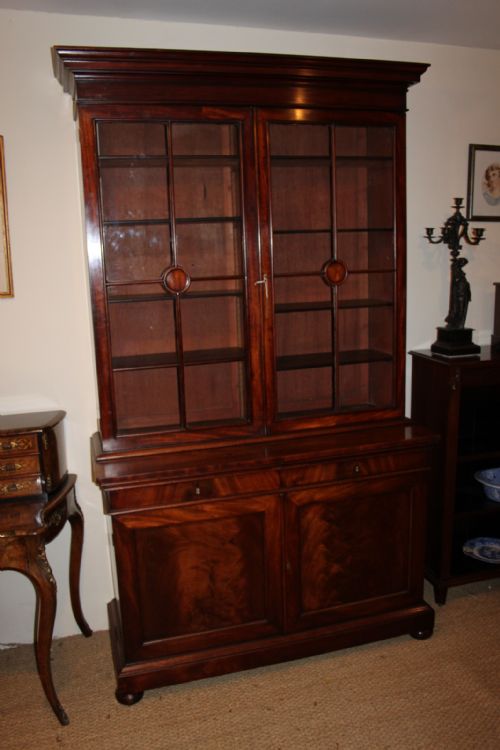 Mahogany 2 Part Bookcase
