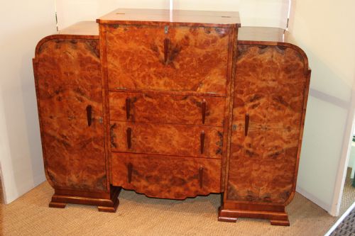 Art Deco Walnut Cocktail Cabinet