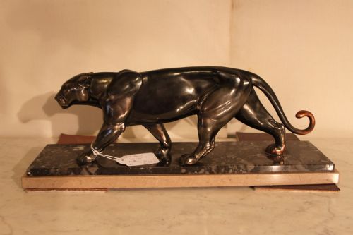 Stylish Art Deco Spelter Panther
