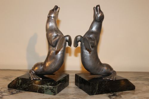 Art Deco Spelter Bookends