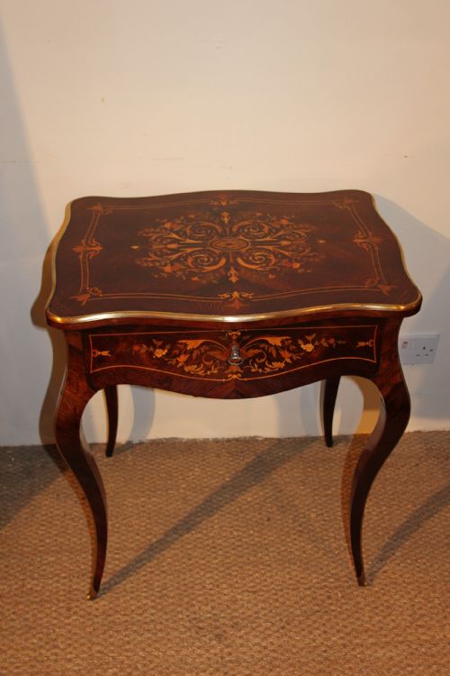 Napoleon III Rosewood and Inlaid Table / Worktable