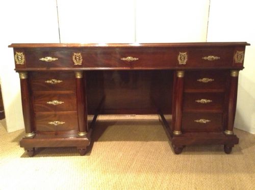Mahogany Empire Style Pedestal Desk