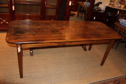 19th Century Elm Farmhouse Table / Dining Table