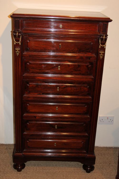 Tall Rosewood Chest of Drawers
