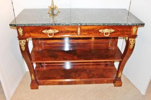 19th Century Mahogany and Marble Topped Console Table