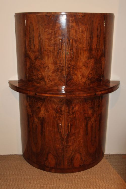Art Deco Bowfronted Cocktail Cabinet