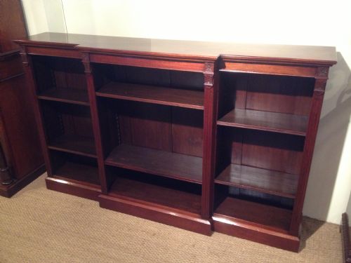 Edwardian Mahogany Breakfront Bookcase