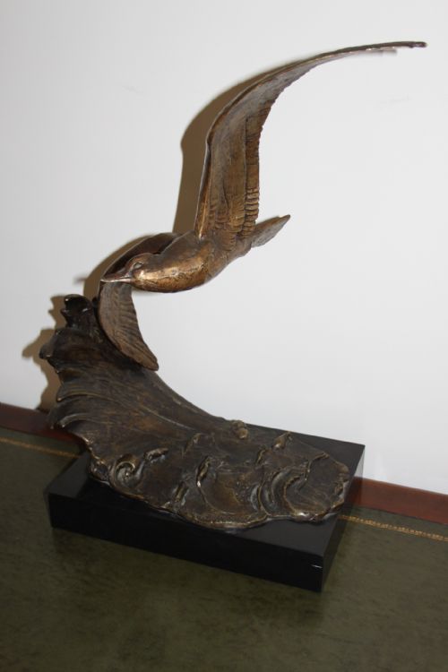 Art Deco Bronze of a Seabird by "Becquerel"