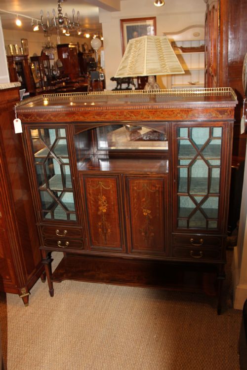 Edwardian Mahogany & Inlaid Display Cabinet
